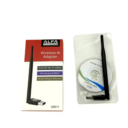 UW11 Alfa Net Wireless-N USB WiFi Adapter with Antenna | 2.4GHz 150/300Mbps