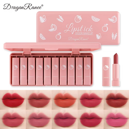 10pcs Dragon Ranee Lipsticks Set Waterproof &amp; Long-lasting | Best Quality Waterproof