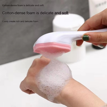 1 pcs Silicone Face Scrubber Exfoliating Brush, Manual Handheld Massager, Facial Cleansing