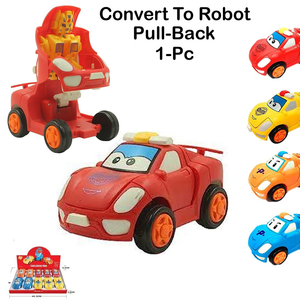1 Pc - Pull Back Robot Car Toy - Push &amp; Go