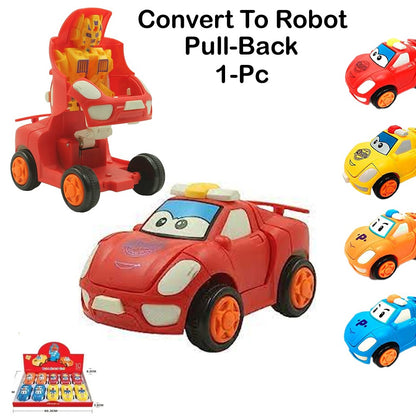 1 Pc - Pull Back Robot Car Toy - Push &amp; Go