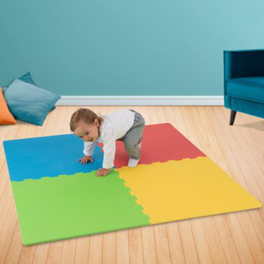 4 PCS MultiColor Puzzle Playmat for Kids Soft Interlocking Foam Floor