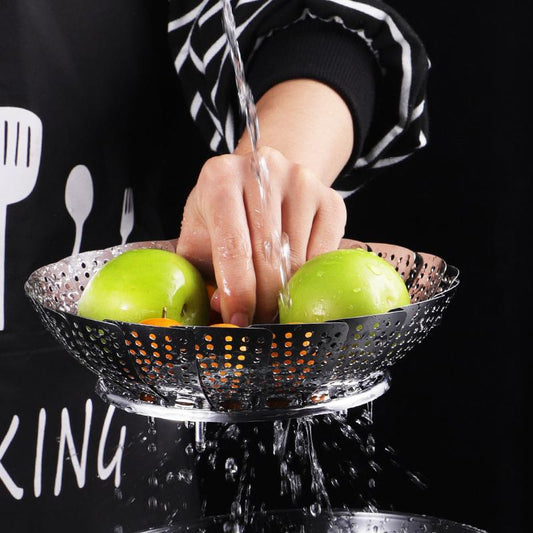 Stainless Steel Folding Vegetable Steamer Basket Stainless Steel Detachable Steaming Rack Steamer
