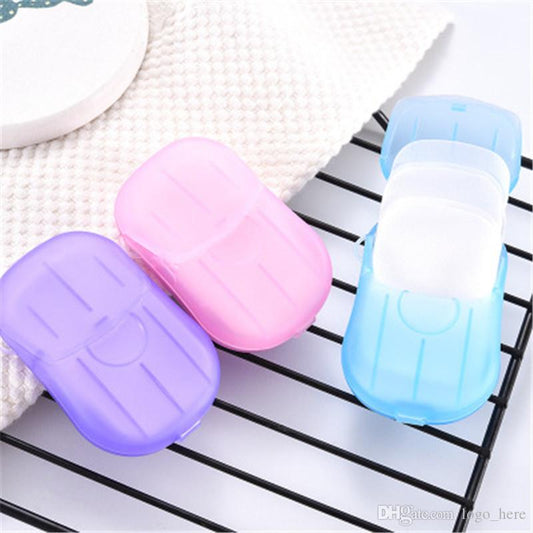 Portable Outdoor Travel Soap Paper Washing Hand Bath Clean Scented Slice Sheets