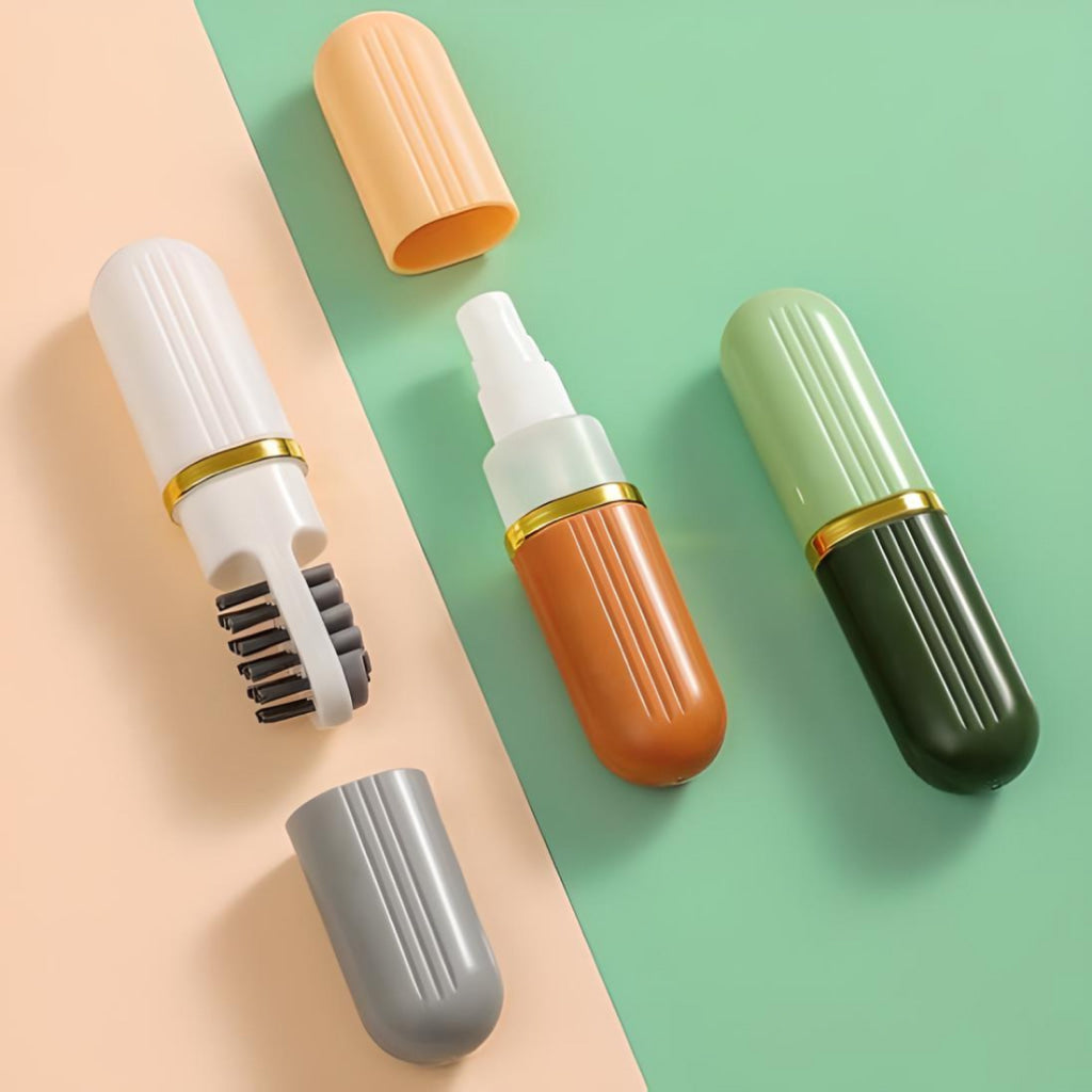 Multifunction Travel Portable Liquid Spray, 2-Sided Rubber Polish Eraser with Soft Bristle