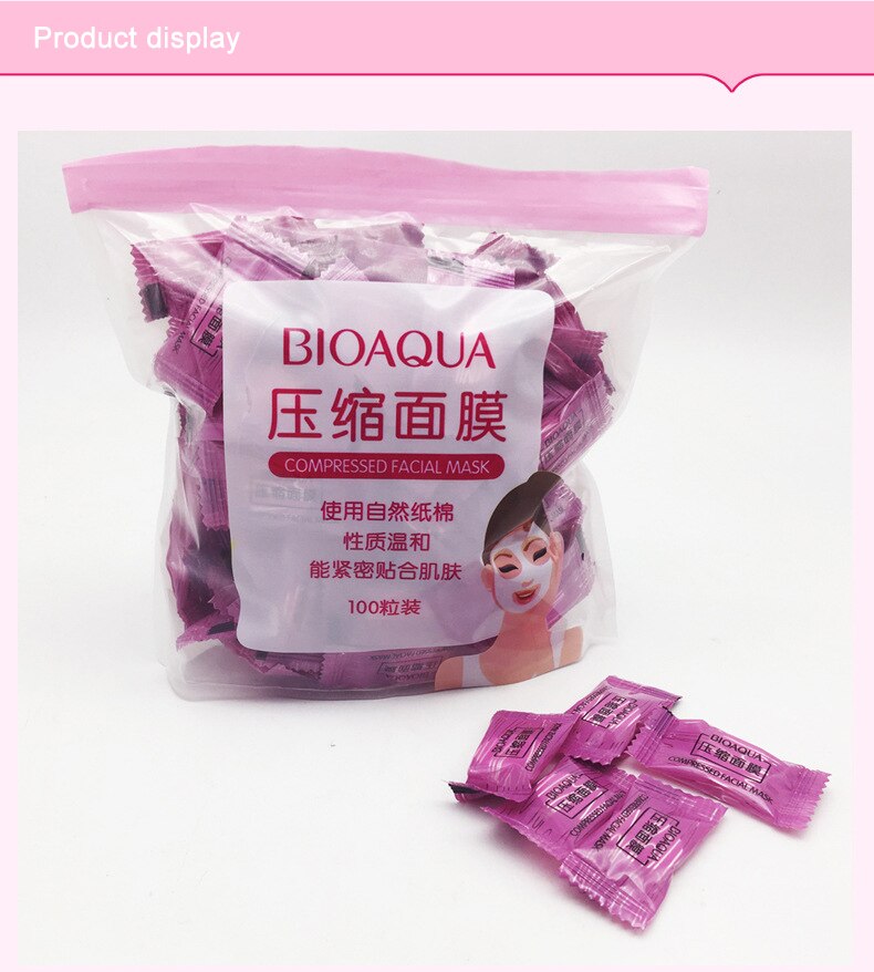 Pack of 50 BIOAQUA Compressed Facial Tablet Face Sheet | 50 Pcs