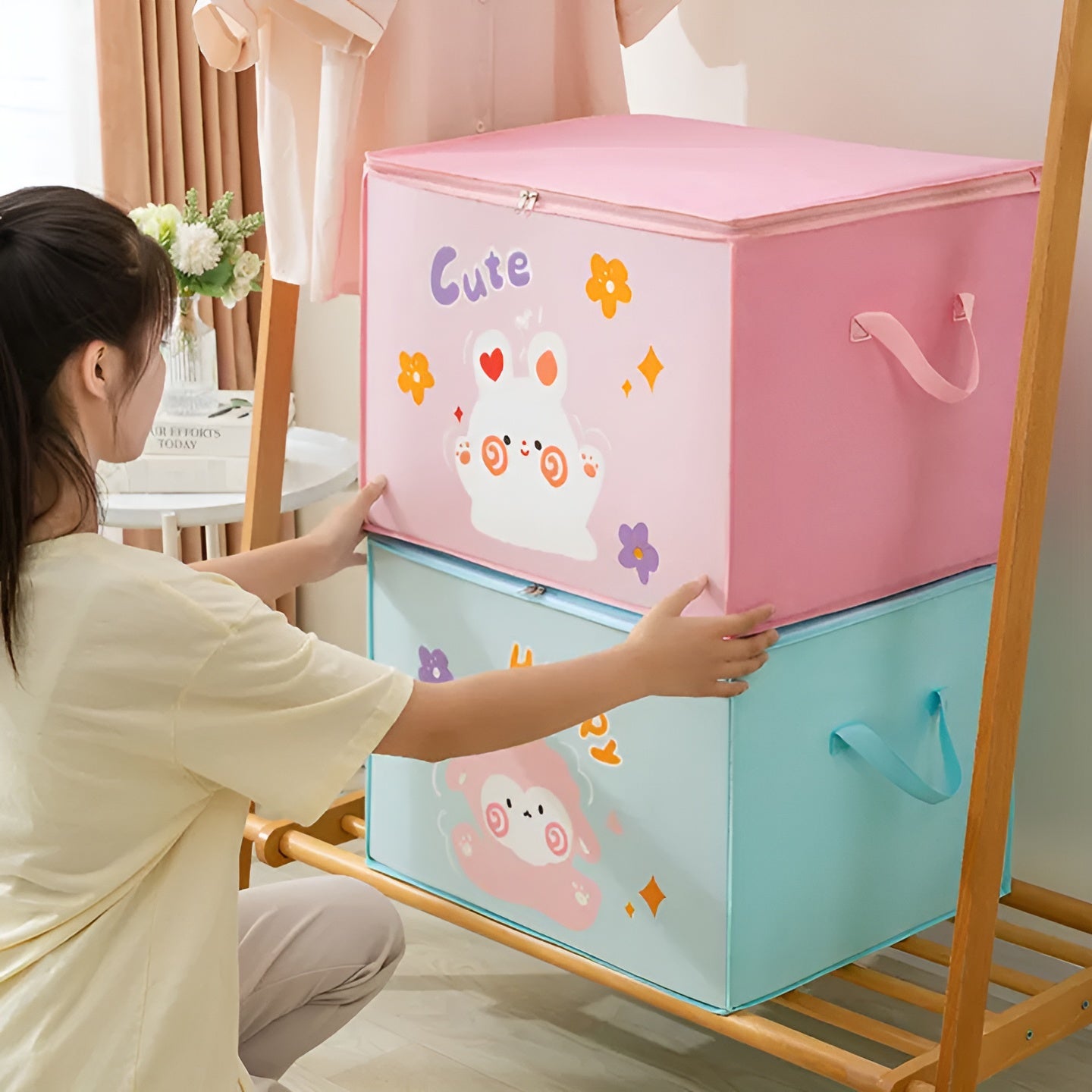 Lucky Teddy Bear Storage Bag - Clothes &amp; Toy Organizer | Cartoon
