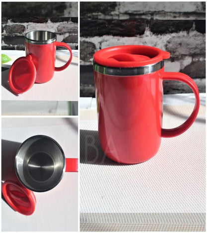 Stainless Steel Hot Cold Coffee Mug With Air Tight Lid (random color)