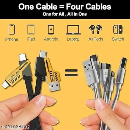 4-in-1 Multi USB Charging Cable USB-C to USB-C, USB-C to Lightning,