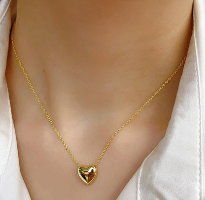 Stainless Steel Heart Shape Necklace |  Love Heart Pendant Necklace | Girls