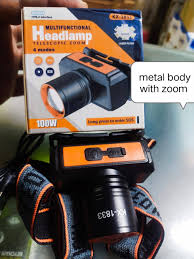 Powerful 100W KX-1833 Headlamp 4 Modes with Telescope Zoom for Ultimate