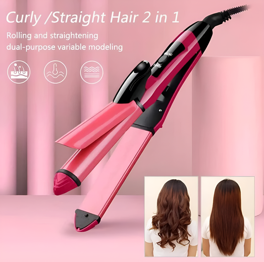 Nova 2-in-1 Hair Straightener &amp; Curler Model NH-2009, Quick Heat-Up Ceramic
