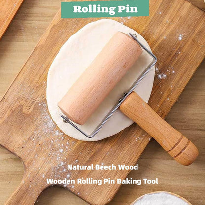 2pcs Wooden Rolling Pin for Baking Hand Push Dough Roller with - CheckNpays