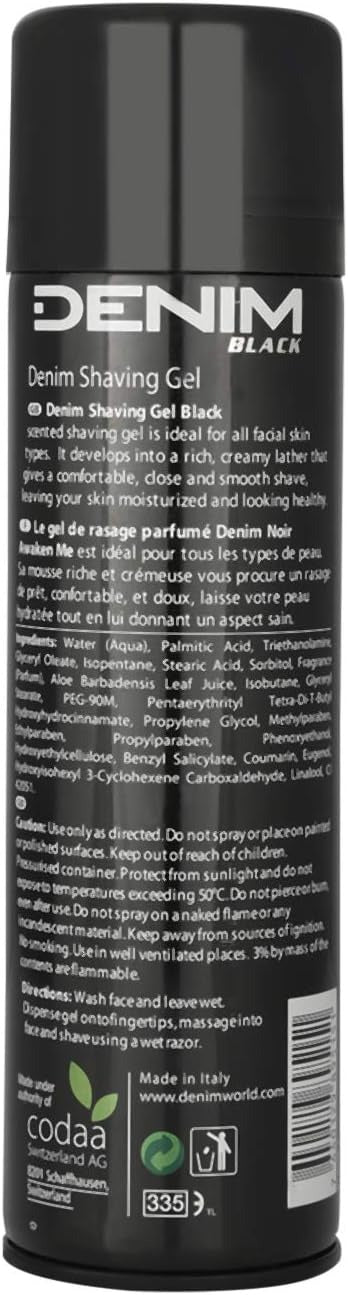 Denim Original Shaving Gel for Men, 200ml Smooth Foam for Easy,
