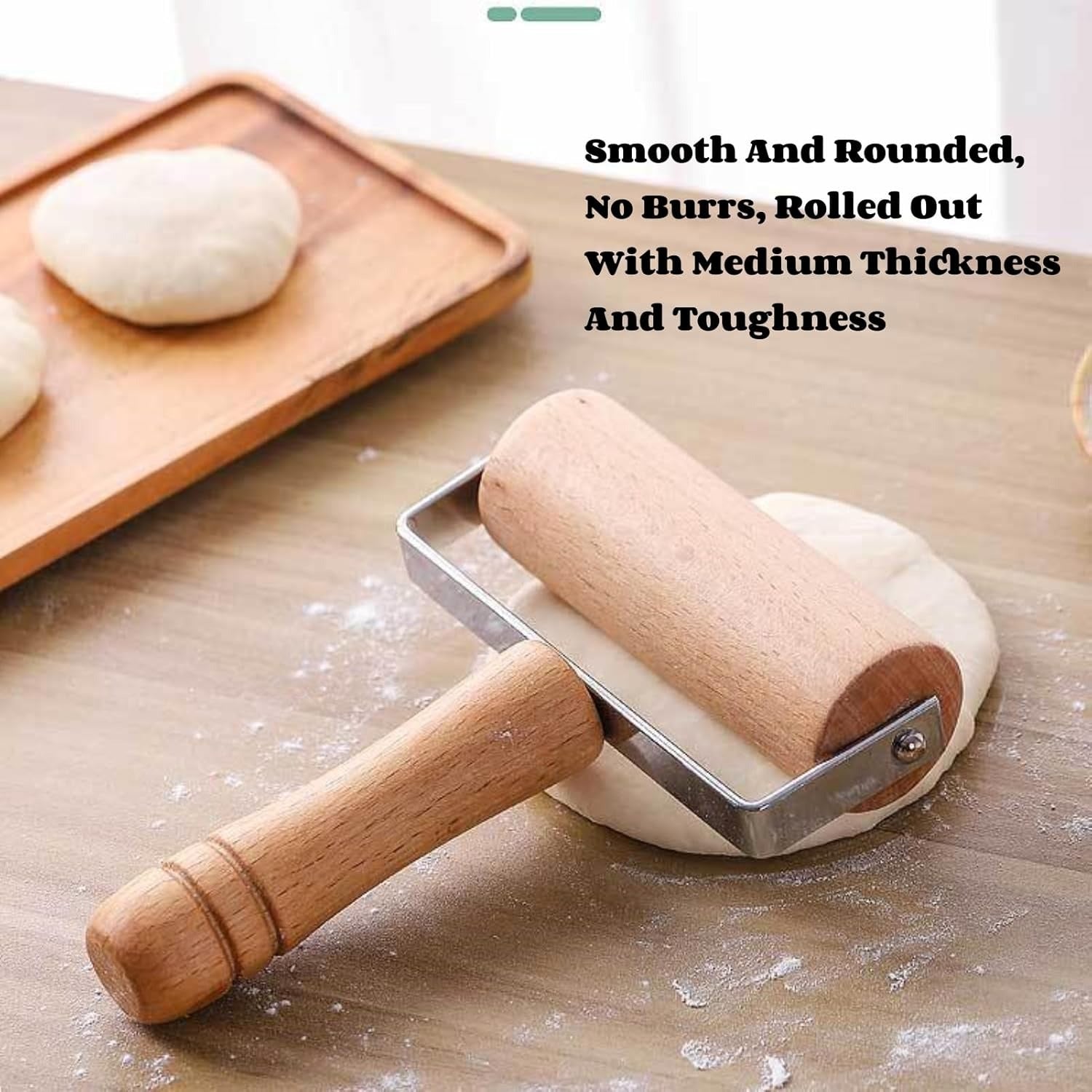 2pcs Wooden Rolling Pin for Baking Hand Push Dough Roller with - CheckNpays