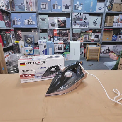Hannover Steam Iron 2200W German Lot | Ceramic Soleplate, Vertical &amp; - CheckNpays