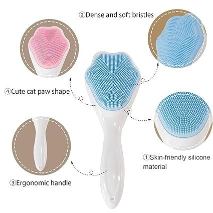 1 PCs Silicone Face Scrubber Exfoliating Brush, Manual Handheld Massager , Facial