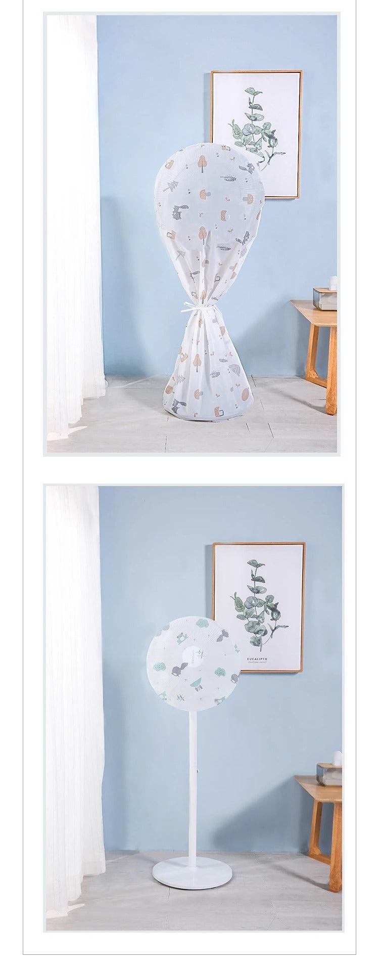 Decorative Fan Cover with Colorful Pattern Design Dust Protection &amp; Stylish