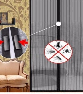 Hands-Free Retractable Magic Mesh Screen Door Magnetic Closure, Easy Install, Keeps - CheckNpays