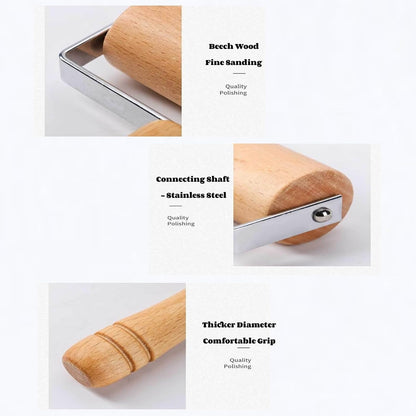 2pcs Wooden Rolling Pin for Baking Hand Push Dough Roller with - CheckNpays