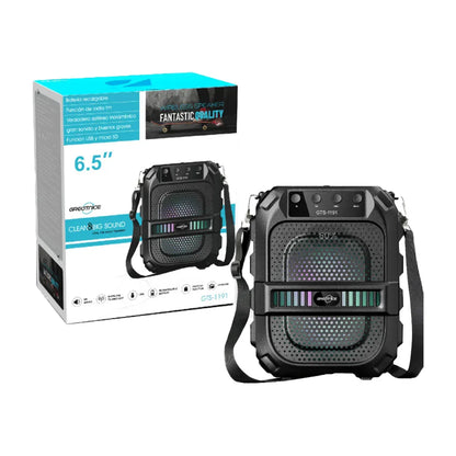 GTS-1191 10W Wireless Portable Bluetooth Speaker with 6.5" Subwoofer, FM Radio, 1200mAh