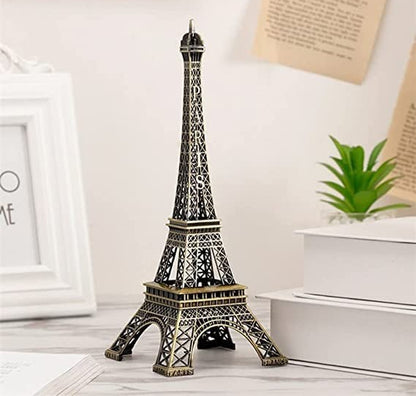 7-inch Eiffel Tower Statue Decor Bronze Alloy Metal Paris Souvenir for