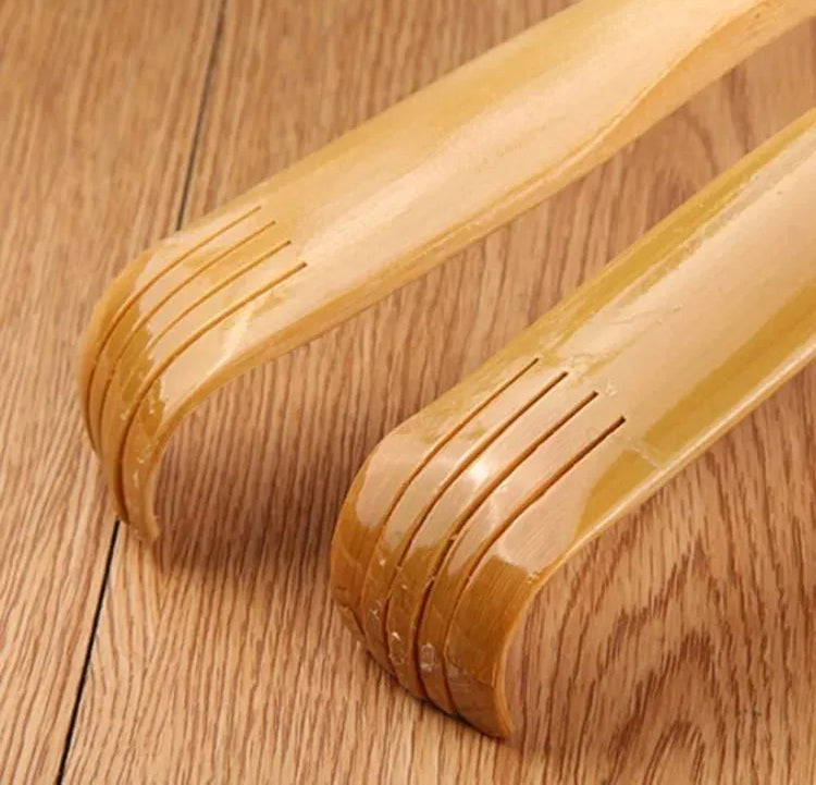 2 Pcs Wooden Back Scratcher &amp; Massage Stick Long Handle Backscratching