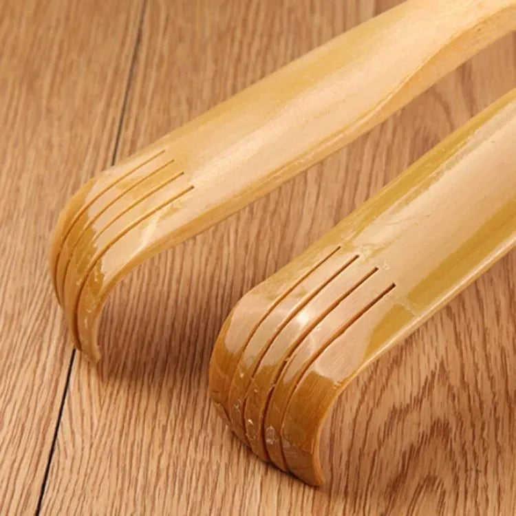 2 Pcs Wooden Back Scratcher &amp; Massage Stick Long Handle Backscratching