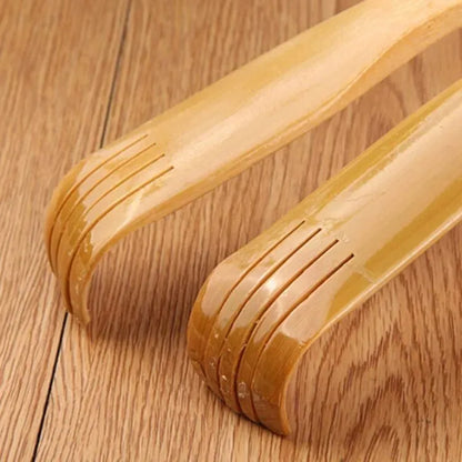 2 Pcs Wooden Back Scratcher &amp; Massage Stick Long Handle Backscratching