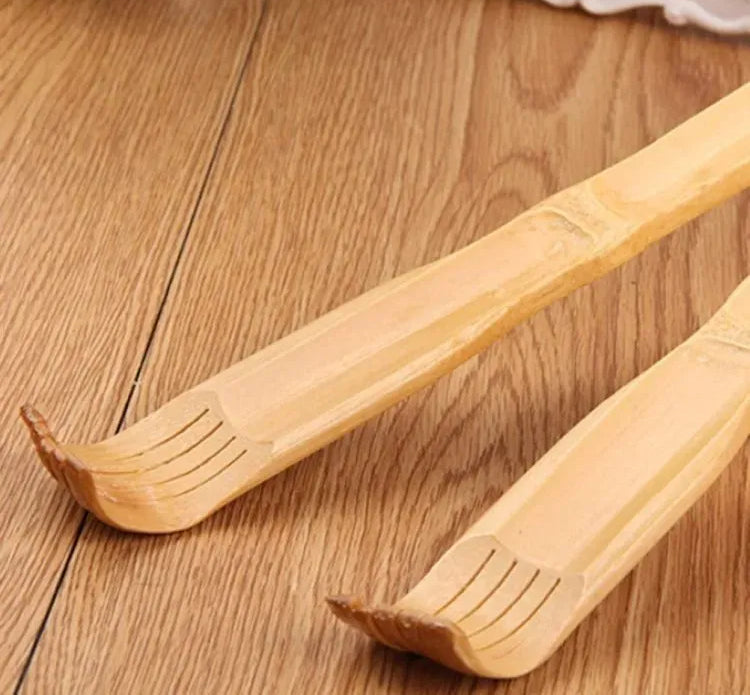 2 Pcs Wooden Back Scratcher &amp; Massage Stick Long Handle Backscratching