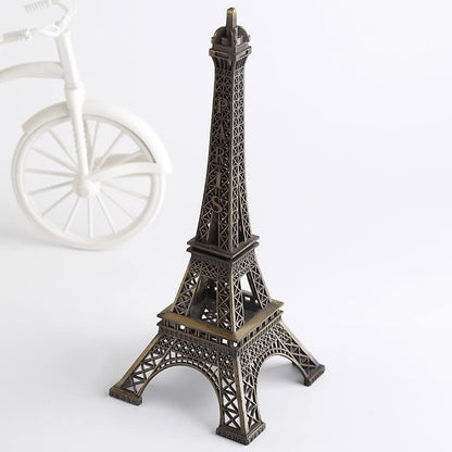 7-inch Eiffel Tower Statue Decor Bronze Alloy Metal Paris Souvenir for