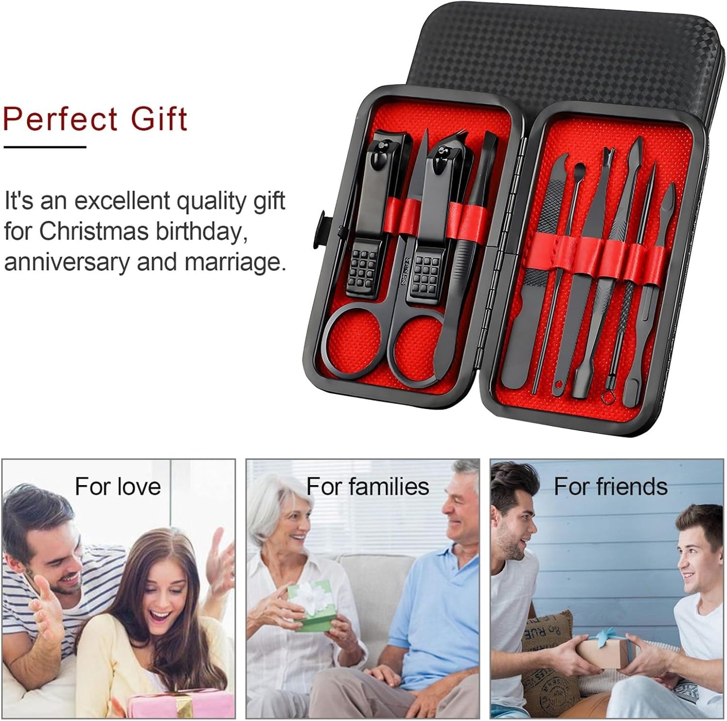 Premium Manicure &amp; Pedicure Kit Stainless Steel Nail Clippers Set with - CheckNpays