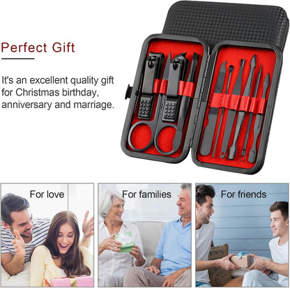Premium Manicure &amp; Pedicure Kit Stainless Steel Nail Clippers Set with - CheckNpays
