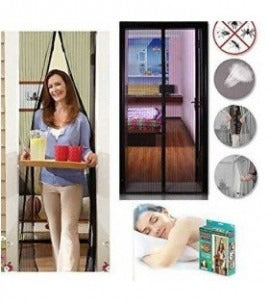 Hands-Free Retractable Magic Mesh Screen Door Magnetic Closure, Easy Install, Keeps - CheckNpays