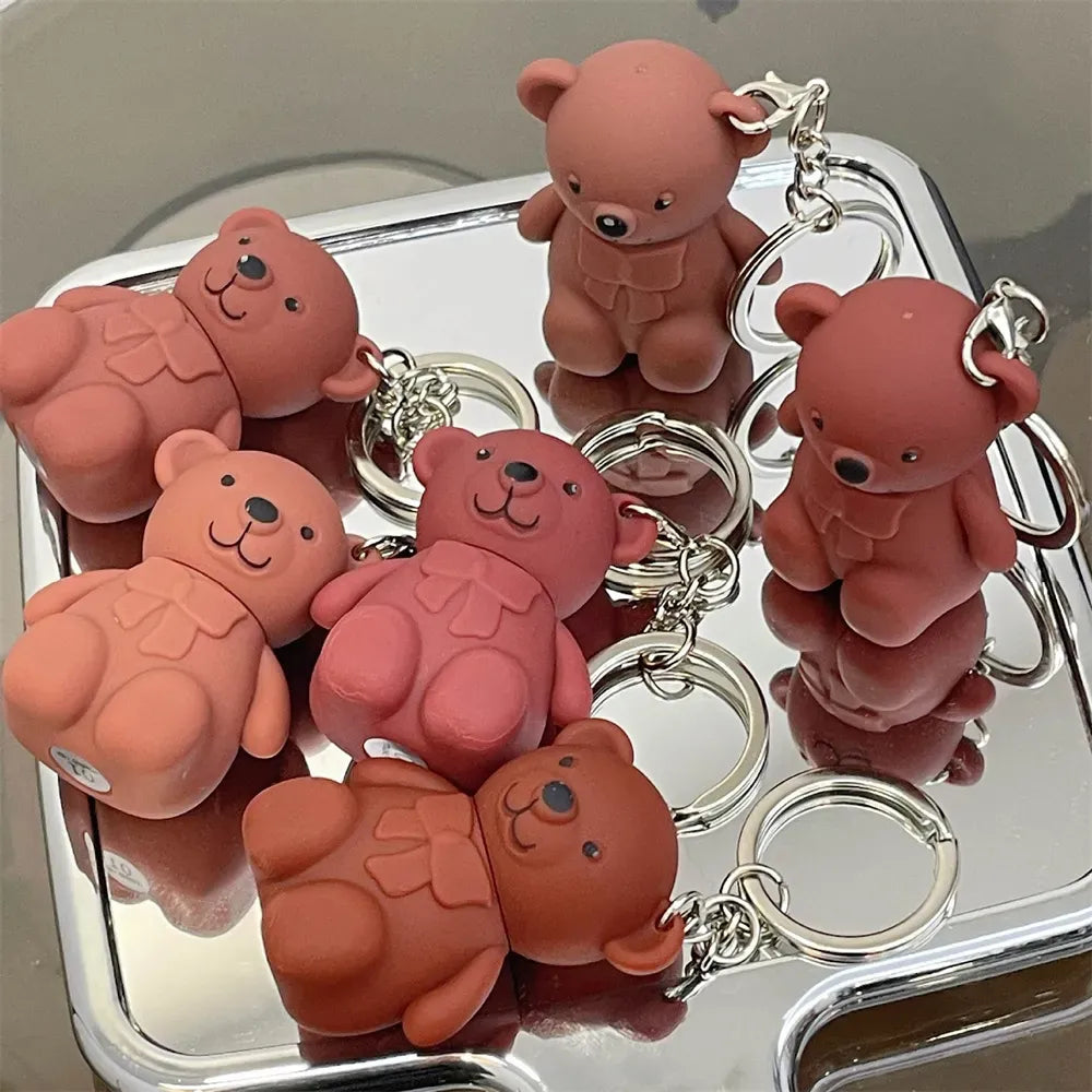 Teddy Bear Keychain Style Lip Gloss Cute &amp; Portable, Multicolor Shades