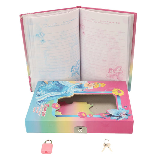 Princess, Frozen &amp; Sofia Cover Fancy Lock Spiral Binding Diary Medium