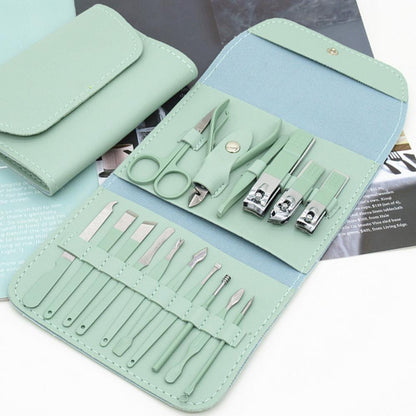16-Piece Manicure &amp; Pedicure Kit Premium Stainless Steel Nail Care Set