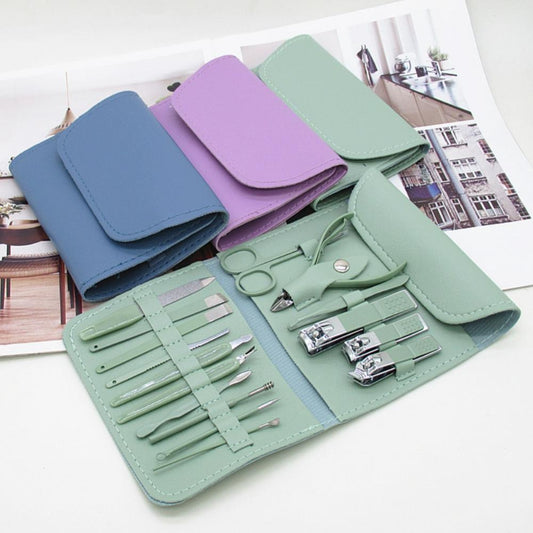 16-Piece Manicure &amp; Pedicure Kit Premium Stainless Steel Nail Care Set