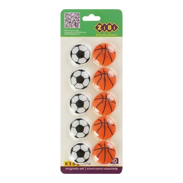 Basketball &amp; Football Refrigerator Magnets Set of 10 Durable Sports-Themed Decorative