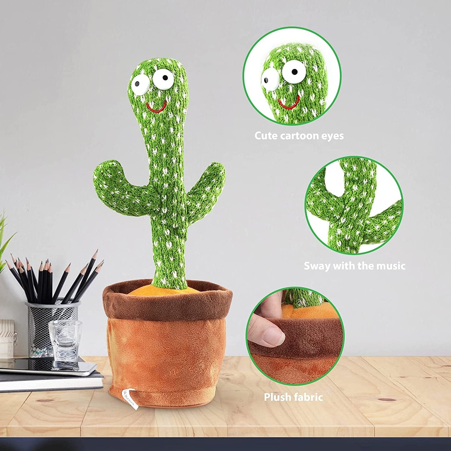 Dancing Cactus Toy | Talking Cactus | Tree Cactus Plush Toy for
