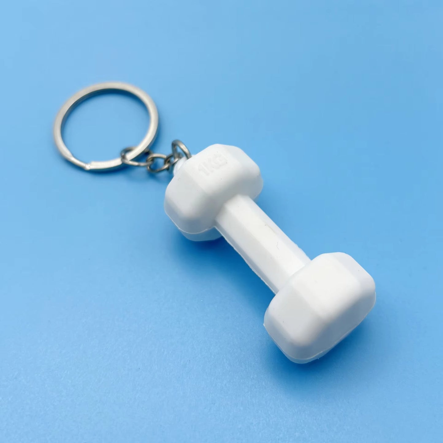 01 PCs Dumbbell Keychain Pendant PVC Barbell Men Car Key Chain Creative
