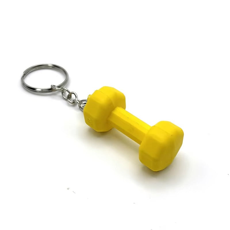 01 PCs Dumbbell Keychain Pendant PVC Barbell Men Car Key Chain Creative