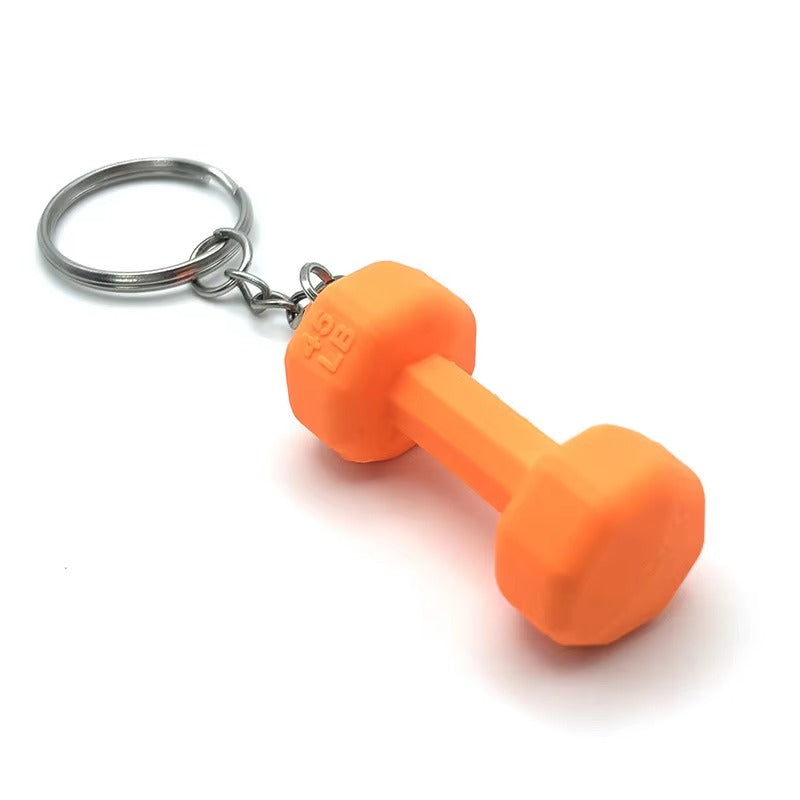 01 PCs Dumbbell Keychain Pendant PVC Barbell Men Car Key Chain Creative