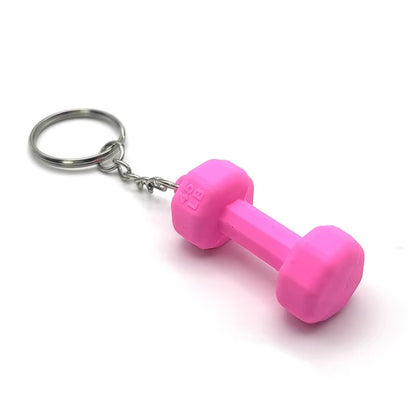 01 PCs Dumbbell Keychain Pendant PVC Barbell Men Car Key Chain Creative