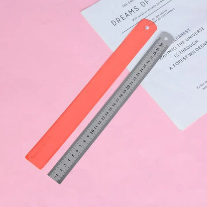 Stainless Steel 12-Inch Ruler Silver Tone, Durable and Precise Measuring Tool