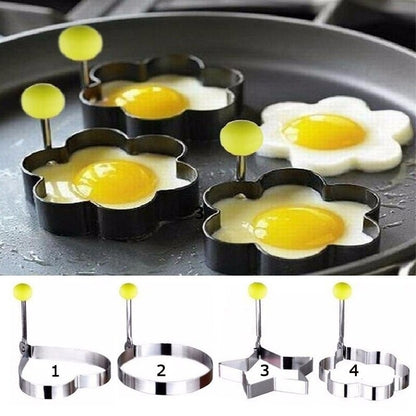 4PCs Stainless Steel Egg Ring Mold Set Fun Shaped Fried Egg