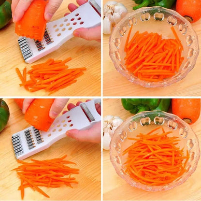 5-in-1 Multi Vegetable Cutter &amp; Peeler Multipurpose Julienne Slicer, Grater, Metal - CheckNpays