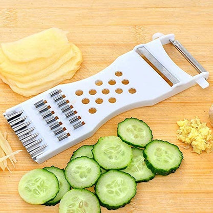 5-in-1 Multi Vegetable Cutter &amp; Peeler Multipurpose Julienne Slicer, Grater, Metal - CheckNpays
