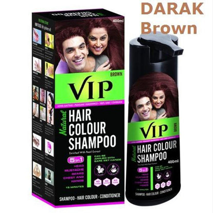 5-in-1 Hair Colour Shampoo Brown Natural Ammonia-Free Hair Dye for Hair,
