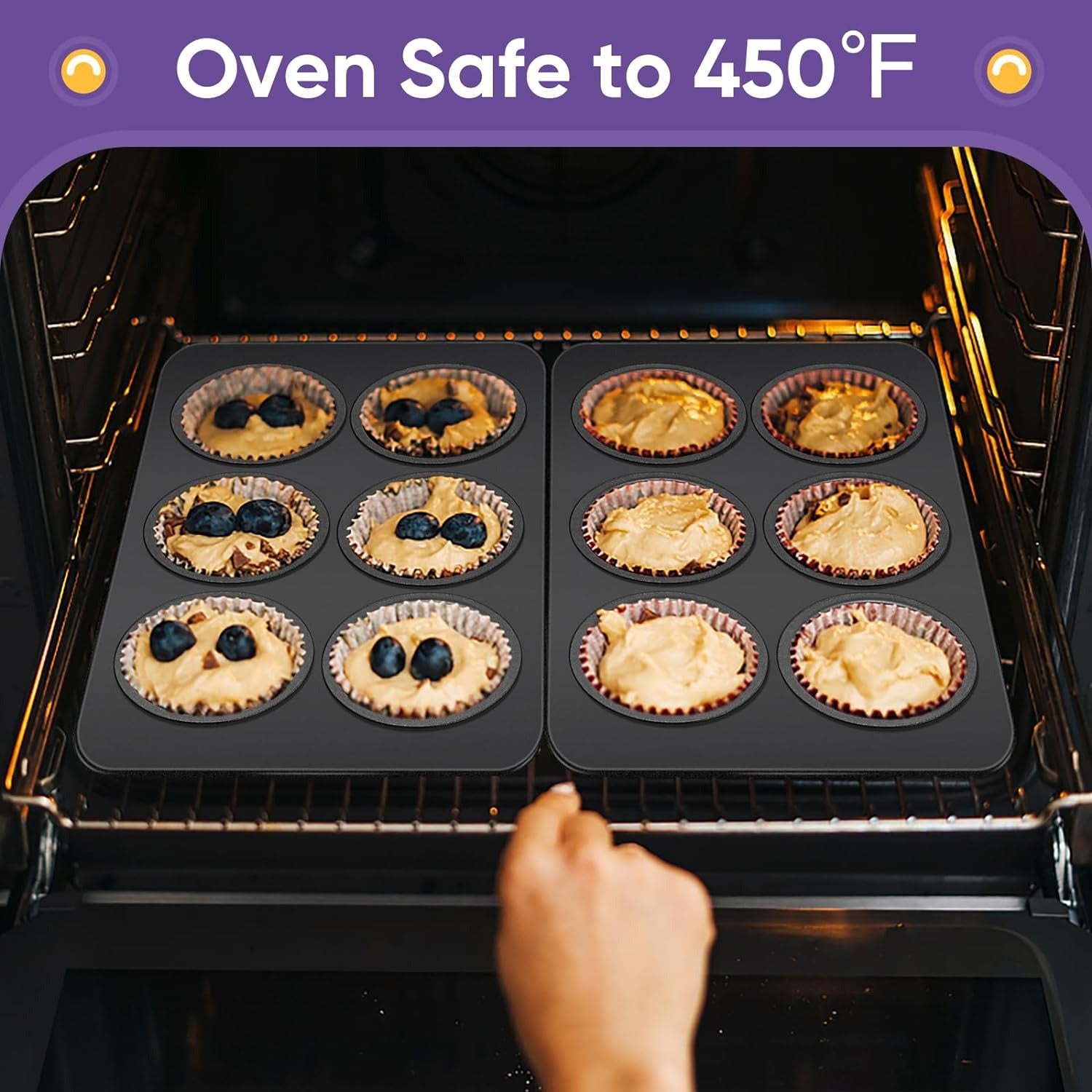 6-Cup Muffin Pan Non-Stick Carbon Steel Cupcake Baking Tray | Heavy - CheckNpays
